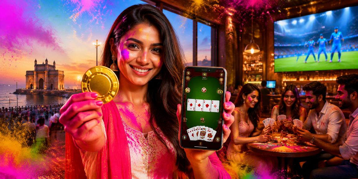 Cricket fans celebrating Holi festival while watching live IPL on mobile